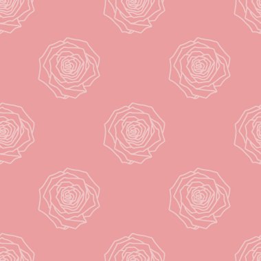 Vektör dokusu pembeyle kusursuz bir şekilde yükseldi. Geometrik tekrar şeklinde çizilmiş basit karalama çiçeği eli. Arka plan, duvar kağıdı, ambalaj kağıdı, ambalaj, moda için harika..