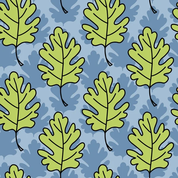 Patrón Textura Hoja Vectorial Azul Verde Hojas Simples Con Sombra — Archivo Imágenes Vectoriales