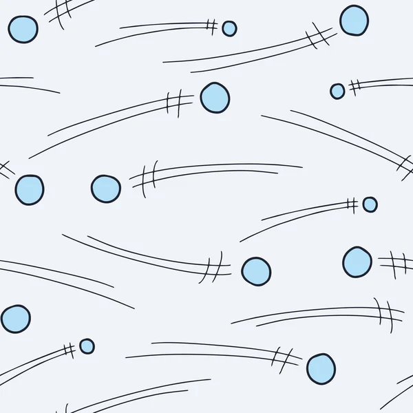 Vector winter pattern in blue. Simple doodle snowball fight made into repeat. Great for background, wallpaper, wrapping paper, packaging, fashion. — Stock Illustration Vector Winter Pattern Blue Simple Doodle Snowball Fight Made Repeat Royalty Free Stock Illustrations