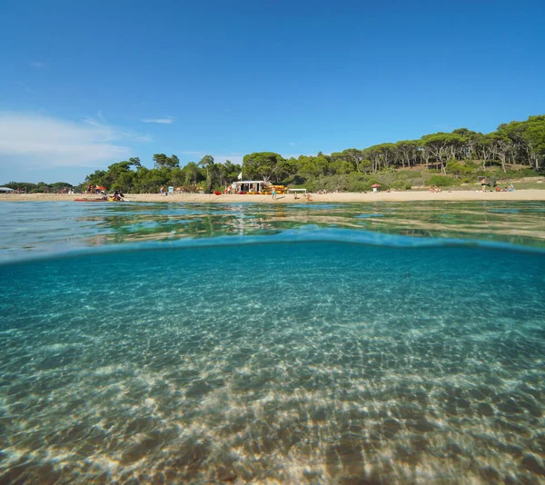 Spain Mediterranean beach over under water