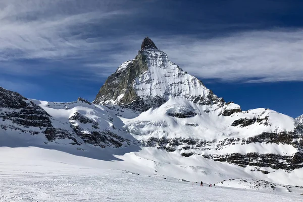 Zermatt Matterhorn view mountain winter snow landscape Swiss Alps — Stockfoto