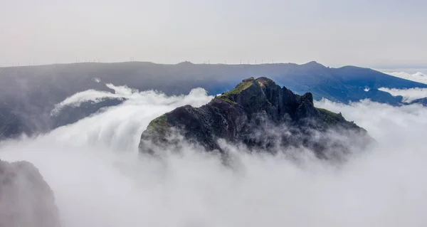 Ilha Madeira Portugal Vista Horizonte Com Cores Espetaculares Nuvens Onda — Fotografia de Stock