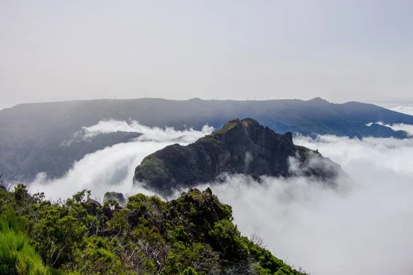 Ilha Madeira Portugal Vista Horizonte Com Cores Espetaculares Nuvens Onda — Fotografia de Stock