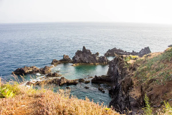 Bouřlivé Moře Skály Vlnách Ponta Sao Lourenco Okraji Ostrova Madeira — Stock fotografie