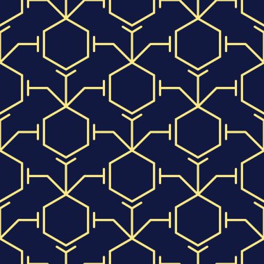 Gelecek Altın Renkli Geometri Deseni Vektör Tasarımı. Duvar kağıdı, kumaş, ambalaj vs. için mükemmel