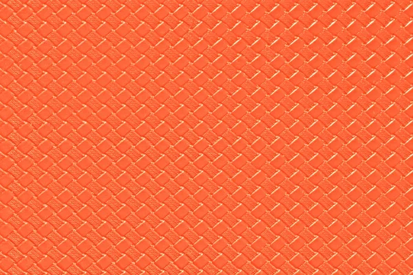 Bright orange leather background with imitation weave texture. Glossy dermantine, artificial leather structure. — Stock Photo, Image