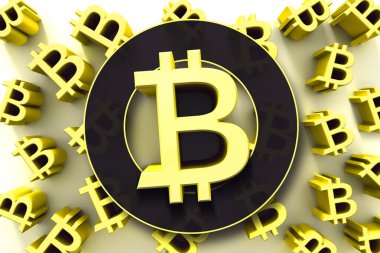 Yeni şifreli para ticareti kavramı: Bitcoin. Dijital finans kavramı. 3d illüstrasyon.