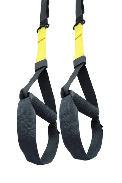 Straps training loop.Functional training equipment isolated on white background. Sport accessories.