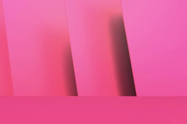 빈 핑크 색 스튜디오 벽 방 배경 제품 디스플레이 콘텐츠 디자인의 복사본 공간. Classic style, studio mock-up. 3D 삽화 — 스톡 사진