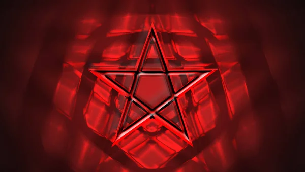 Omgekeerd Pentagram symbool. Wicca symbolen- Kruis van Zwavel. Bloem — Stockfoto