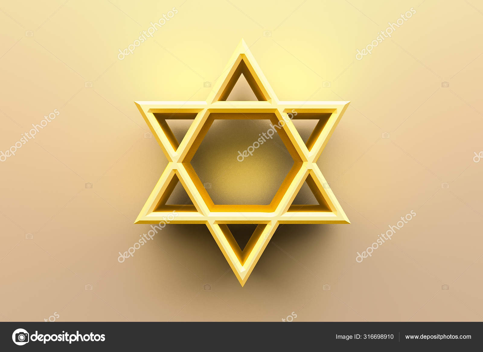 Israel Star Seal Of Solomon Icon Jewish Star Of David Six Sointed Star Gold Hexagram On White Background 3d Illustration Stock Photo C Oobqoo 316698910