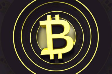 Yeni şifreli para ticareti kavramı: Bitcoin. Dijital finans kavramı. 3d illüstrasyon.