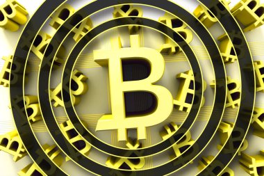 Yeni şifreli para ticareti kavramı: Bitcoin. Dijital finans kavramı. 3d illüstrasyon.