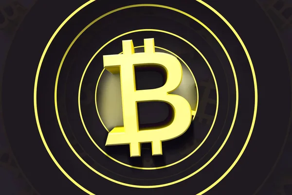 Novo conceito de negociação de moeda criptomoeda - bitcoin. Conceito de finanças digitais. Ilustração 3D . — Fotografia de Stock