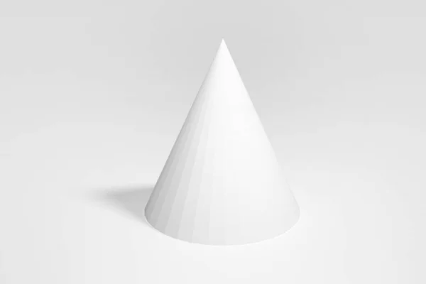 Geometric real Cone on White background. 3d illustration