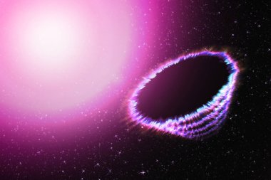 Derin uzay sanatı. Nebula, gezegen, galaksi ve yıldızların güzelliği.