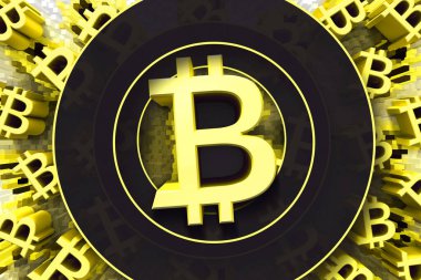 Yeni şifreli para ticareti kavramı: Bitcoin. Dijital finans kavramı. 3d illüstrasyon.
