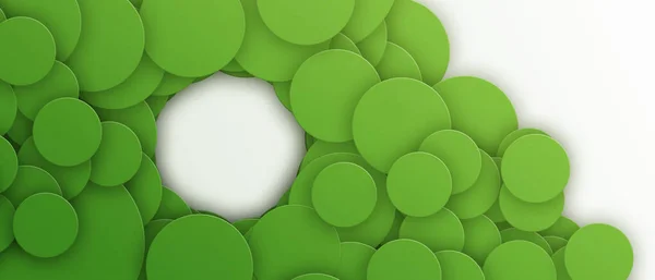 Yuvarlak Kağıt Şekilli Yeşil Pankart — Stok fotoğraf