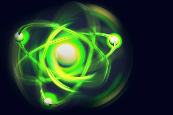 Фон атома из геометрических фигур, круг точек линии — стоковое фото