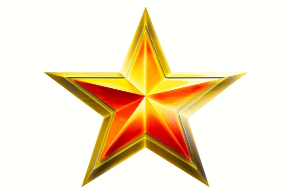 Golden Star Award - нагорода, що вручається за гру, ізольовану на White Background. Зірка. Премія "Зірка". ізольований на білому і відсіканому шляху 3d ілюстрації. — стокове фото