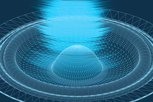 Ondas de sonido oscilante luz brillante, fondo de tecnología abstracta. Ilustración 3D . — Foto de Stock