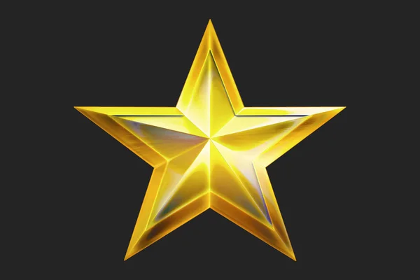 Golden Star Award för spel isolerad på vit bakgrund. Stjärna. Star Award. isolerad på vit och klippbana 3d illustration. — Stockfoto