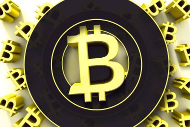 Yeni şifreli para ticareti kavramı: Bitcoin. Dijital finans kavramı. 3d illüstrasyon.