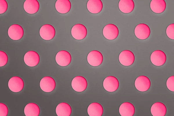 Różowe kropki szare tło. Projekt tekstury Papier Origami tło — Zdjęcie stockowe