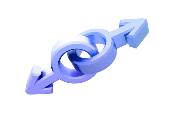 Проста гей-ікона. Гендерний символ. лінійний жіночий символ 3d ілюстрація . — стокове фото