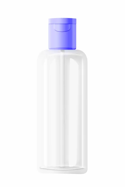 Plastic bottle of still healthy water Gloss Water Bottle with sport bike Bottle Mockup isolated on white Background. 3D illustration — Stock Photo, Image