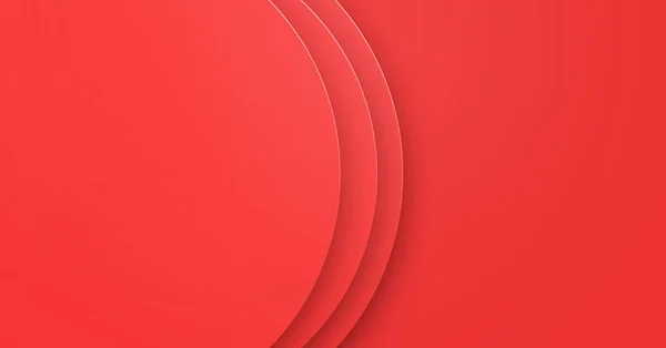 Banner Rojo Brillante Con Formas Papel —  Fotos de Stock