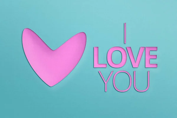 I LOVE YOU - Paper Origami background. Pink heart. Love you lettering template for girlish t shirt print design. Valentine\'s Day greeting card.