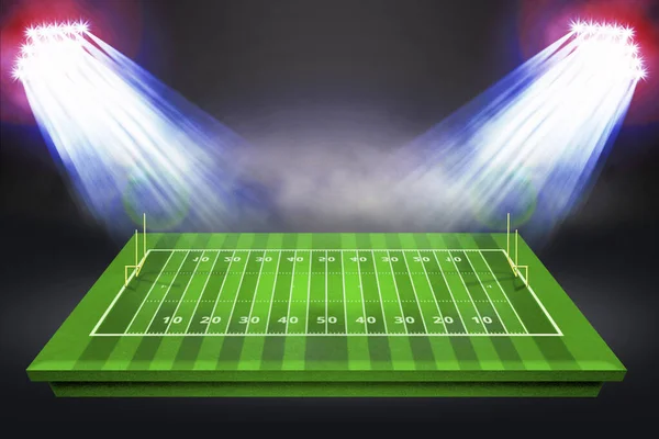 Perspective of football field. Football stadium with white lines — Stock Photo, Image