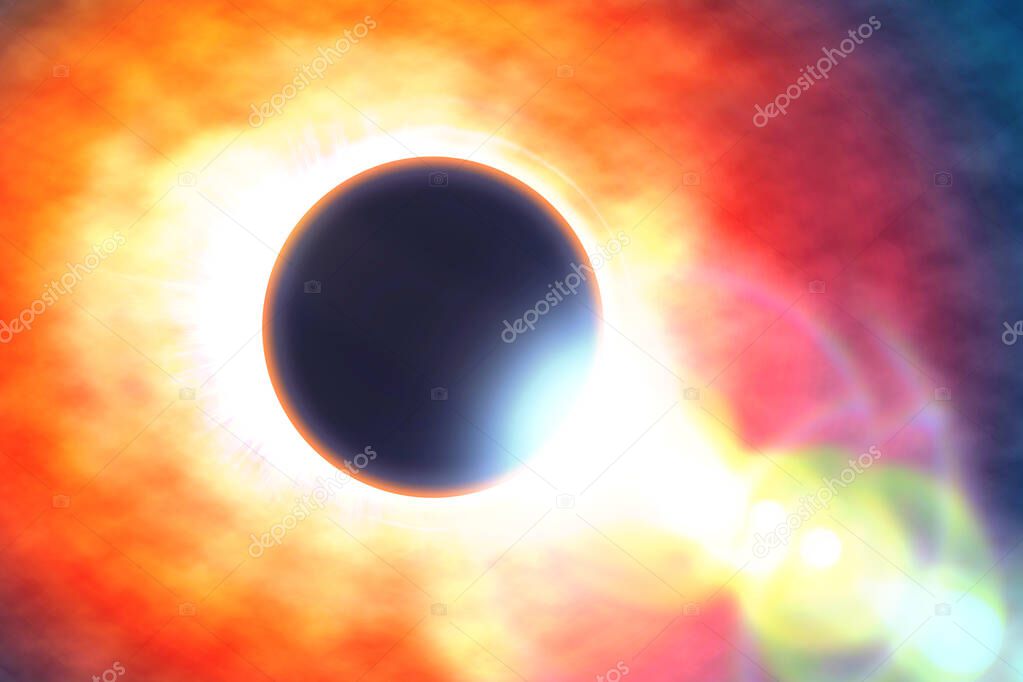 2018 Full solar eclipse, astronomical phenomenon - full sun ecli