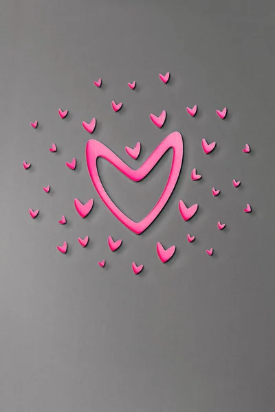 I LOVE YOU - Paper Origami background. Pink heart. Love you lettering template for girlish t shirt print design. Valentine's Day greeting card. 3D illustration.