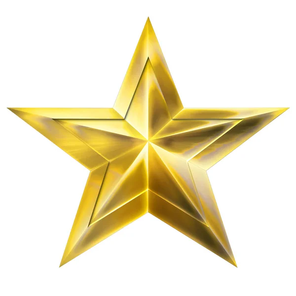 Golden Star Award pour le jeu isolé sur fond blanc. Star. Star Award. (isolé sur le chemin blanc et coupant) Illustration 3D . — Photo