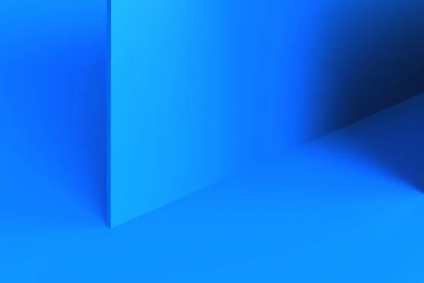 Κενό μπλε χρώμα στούντιο τοίχο φόντο, οθόνη προϊόντος με χώρο αντίγραφο για την οθόνη του σχεδιασμού περιεχομένου. Κλασικό στυλ, μακέτα στούντιο. 3D εικονογράφηση — Φωτογραφία Αρχείου