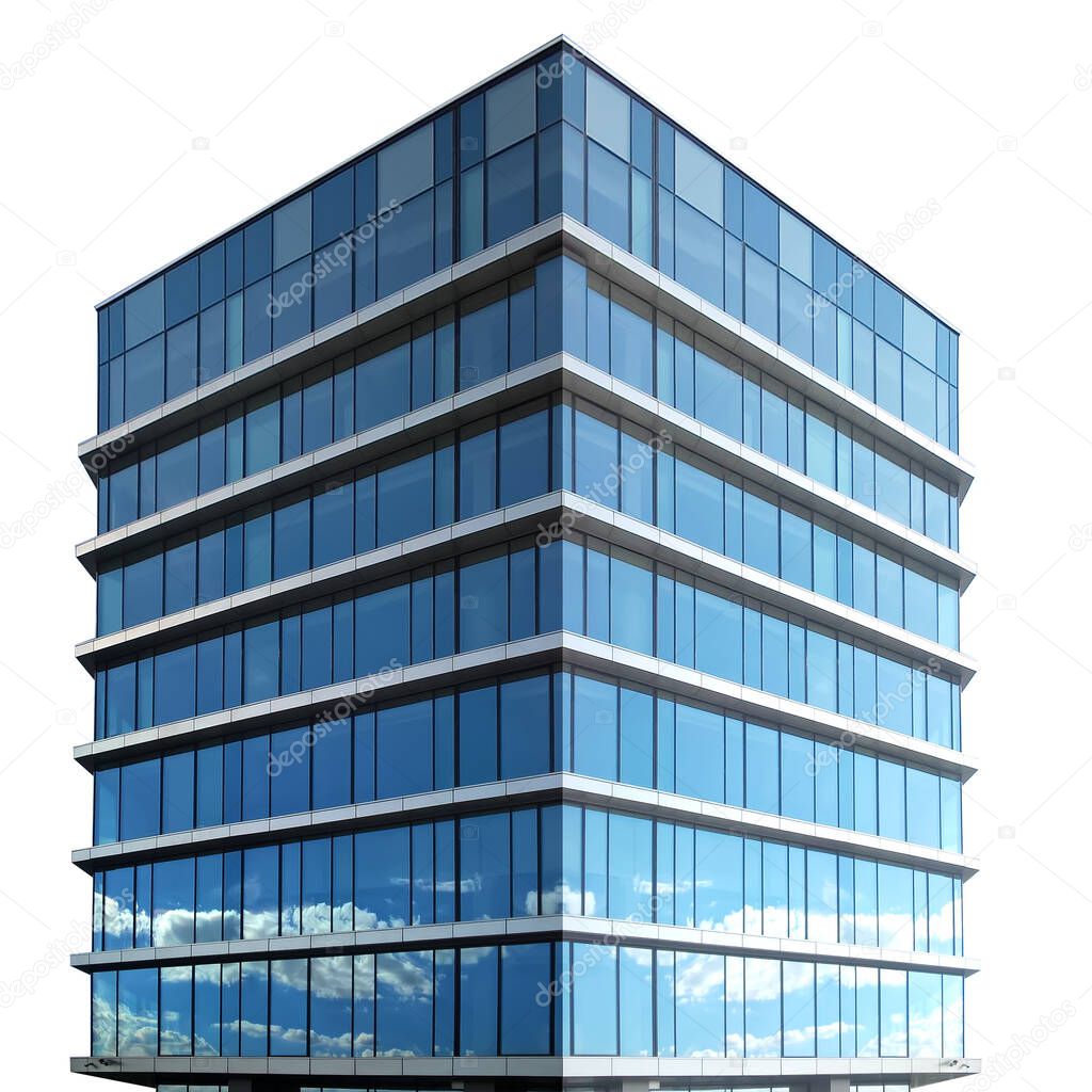 single business skyscraper isolated on white background. Business center