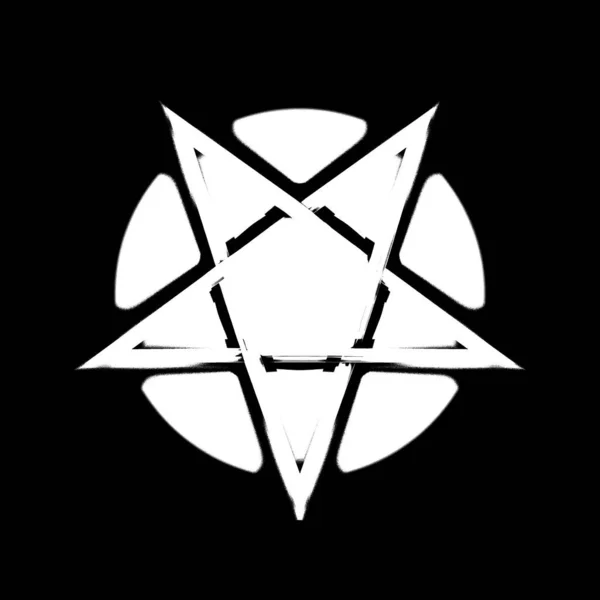 Pentagram Sembolü Yıldız Oluşturmak Için Beş Düz Çizgi Oluşturur — Stok fotoğraf