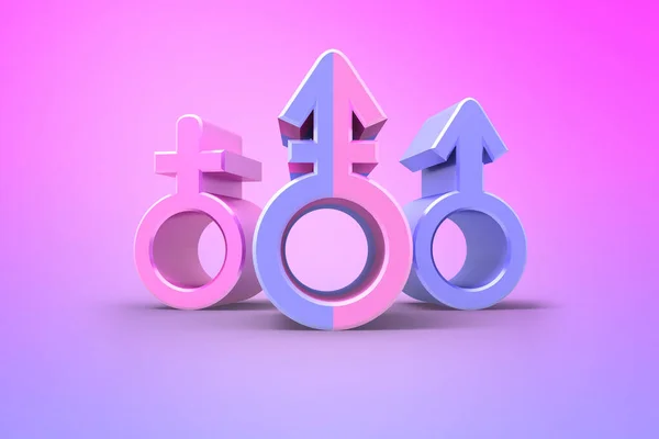 Symbols Colors Transgender Blue Pink Background — Stock Photo, Image