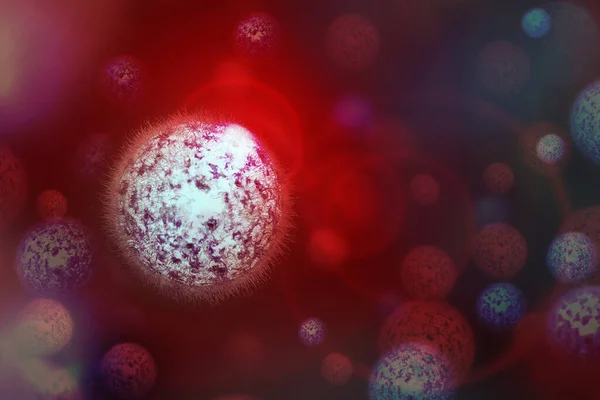 Virus Manusia Flu Pandangan Virus Bawah Mikroskop Wabah Penyakit Virus — Stok Foto