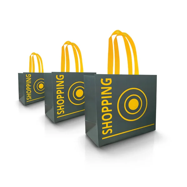 Gray Shopping Sale Speciale Aanbieding Tassen Voor Luxe Winkel Geïsoleerd — Stockfoto