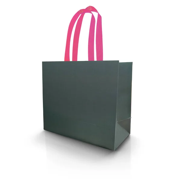 グレーとピンクのショッピングバッグのモックアップ。3Dレンダリング — ストック写真