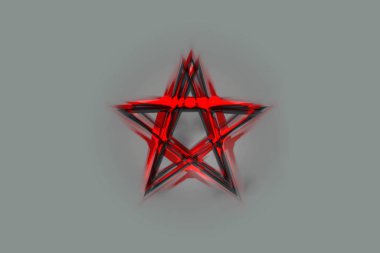 Ters Pentagram sembolü. Wiccan sembolleri- Sülfür Haçı. Bloo