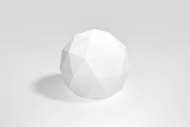Beyaz arkaplanda beyaz Uv Küresi. Küre modeli. 3d illüstrasyon