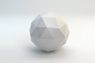 Beyaz arkaplanda beyaz Uv Küresi. Küre modeli. 3d illüstrasyon
