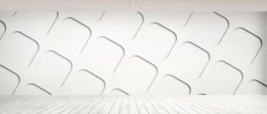 Oda iç vintage beyaz tuğla duvar ve ahşap yerde backg ile