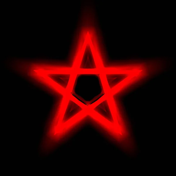 Umgekehrtes Pentagramm-Symbol. wiccan Symbole - Kreuz aus Schwefel. Bloo — Stockfoto