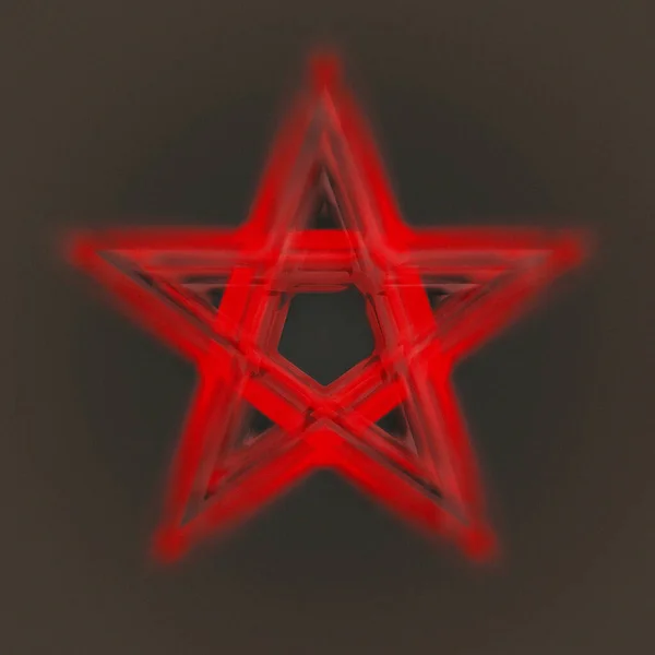 Umgekehrtes Pentagramm-Symbol. wiccan Symbole - Kreuz aus Schwefel. Bloo — Stockfoto