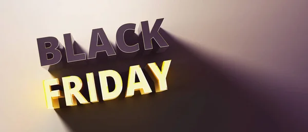 Affiche Black Friday Avec Lettres Dorées Élégantes — Photo